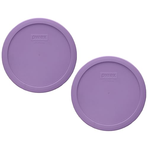Pyrex 7402-PC 6 and 7-Cup Lavender Purple Lids (2-Pack) - Made in USA