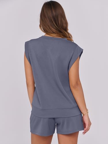 Image of ANRABESS Two Piece Sets for Women 2026 Summer Short Lounge Set Casual Beach Vacation Outfits Spring Sweatsuits Tracksuit