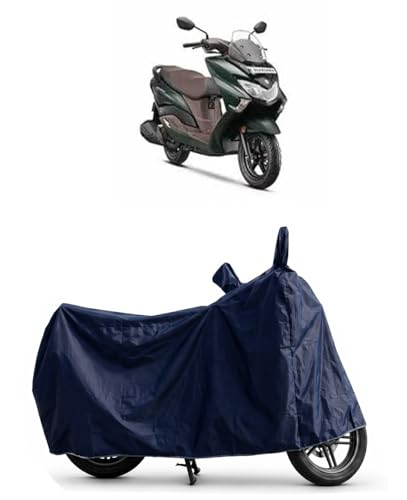 Image of Shield Heavy Duty Scooty Cover for Suzuki Burgman Street 125 | All-Season, Tear-Proof Fabric | with Side Mirror Pocket & Buckle Belt | Suzuki Burgman Street 125 Scooty Cover (Blue)