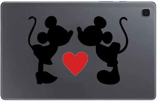 Mickey and Minnie Inspired Love Heart Novelty Small car Stickers, Light Switch Stickers, Laptop Stickers, Mouse Decals (8cm x 5cm)