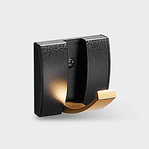 Wand-Kleiderbügel, 5 Licht, luxuriöser, unsichtbarer, Faltbarer Handtuchhalter im europäischen Stil, Wandhaken-Aufhänger für Badezimmer, Küche, Schlafzimmer, Flur, schwarzgoldene Kleiderhakenleiste (