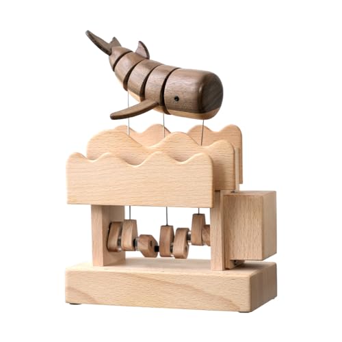 Sculpture cinétique en bois baleine, cadeau idéal décoration bureau originale