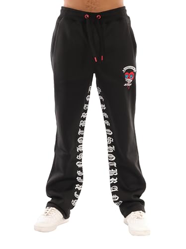 SCREENSHOT Fleece Pants 3202 Mens Streetwear Urban Fit Fleece Pants - Stacked Flare Sweatpants Ribbed Wasteband Drawstring