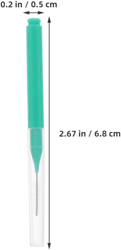 FOMIYES 200pcs Interdental Brushes Tooth Cleaning Brush Portable Oral Cleaner for Travel and Daily Use Green Plastic