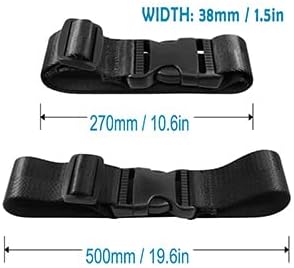 4 Packs Add A Luggage Belt and Straps, AFUNTA Adjustable Travel Suitcase Belt Attachment Accessories for Connect Bags Together - Black