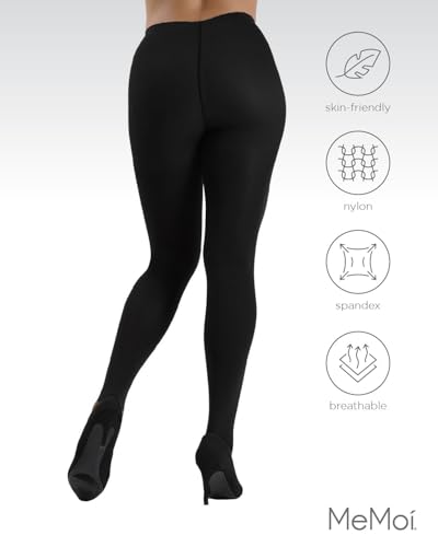 Image of MeMoi Completely Opaque Control Top Tights for Women, Comfortable Control Top Tights, 80 Denier - Sizes Small to Q2