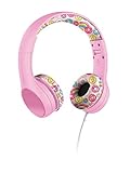 LilGadgets Connect+ Style Kids Premium Volume Limited Wired Headphones with SharePort and Inline Microphone (Children, Toddlers) - Pink Doughnuts