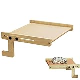 高さのあるキャットウィンドウパーチ＆ベッドサイドハンモック、省スペース調節可能なベッドシェルフ、吊り下げ式木製頑丈キャットフック