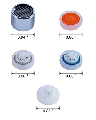 3 Pcs Faucet Aerator, Female Thread Kitchen Faucet Aerator Kitchen Sink Aerators, 1.2, 1.5, 1.8, 2.5 Gpm Flow Restrictor Replacement Parts Bathroom, 15/16-Inch 22Mm Female Thread-Chrome #TOP4