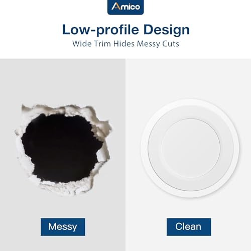 amico 12 pack goof rings for 6 inch recessed lights can light trim ring cover outer diameter 86-inch inner diameter 62-inch durable plastic design white