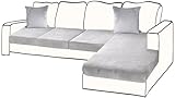 BT.WA Sectional Couch Covers for 4-Piece Seat Cushion Velvet Separate L Shape Couch Cover Stretch Sofa Slipcover with 2 Pieces Pillowcases Furniture Protector (Sofa 3 Seater + 1 Chaise, Light Grey)