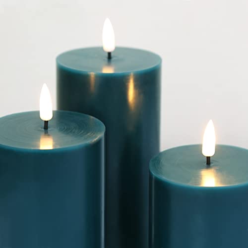 Eywamage Green Flat Top Flameless LED Pillar