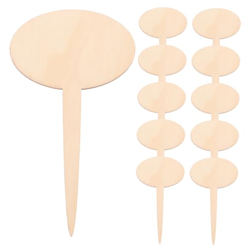 FONDOTIN 20 piezas Marcadores de Plantas de Madera Etiquetas de Jardín para Suculentas y Hierbas Resistentes y Reutilizables para Exteriores y Macetas Accesorios Hortícolas Sostenibles