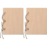 LOLIPPYY 2 Stück Pack Holz Gelübdebücher für Hochzeit und Verlobung Leichte Eheversprechen Bücher mit Elegantem Schriftmuster Romantische Tischdekoration für Feiern