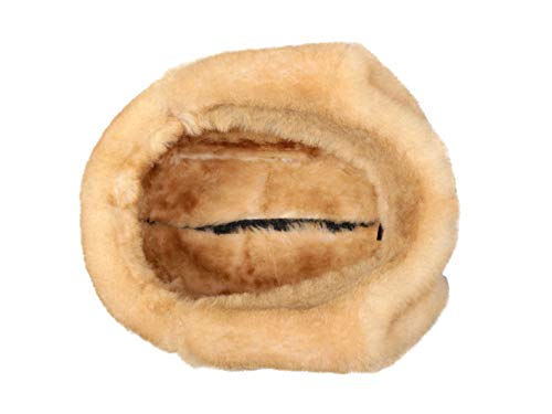 Image of Leather Aviator Shearling Ushanka Trapper Hat Russian Sheepskin Cap Real Fur Winter Hat with Ear Flaps for Men Women