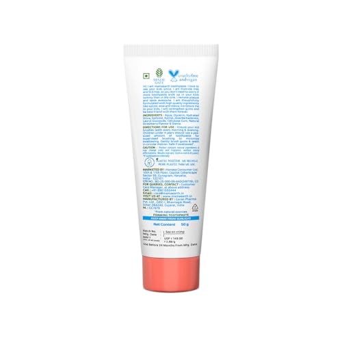Image of Mamaearth 100% Natural Berry Blast Kids Plaque Removal Toothpaste 50 Gm, Fluoride Free, SLS Free, No Artificial Flavours, Best for baby