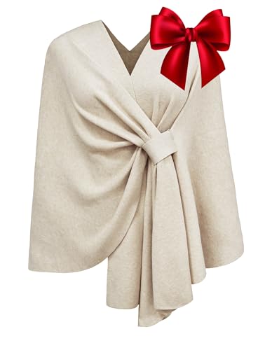 PULI Women's Elegant Shawl Wraps Travel Gifts Soft Open Front