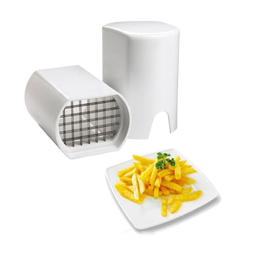 Hongoen Stainless Steel French Fry Cutter, Multipurpose Vegetable Slicer, Manual Chip Cutter Machine, Potato Chips Cutter for Vegetables and Fruits