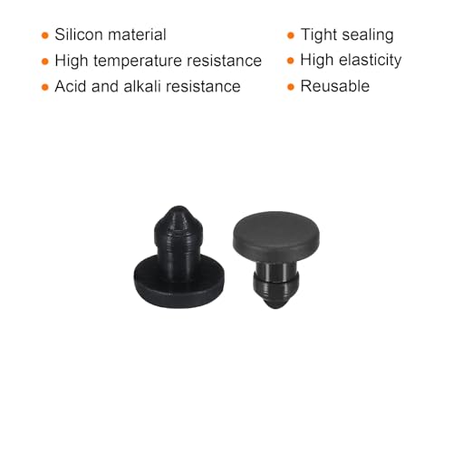 Image of MECCANIXITY Silicone Snap in Locking Hole Plugs Rubber Panel Seal Cover Flush Type Panel Round for Kitchen Rubber Bulkheads Waterproof Sealing Plugs 3.5mm /0.14 Inch Diameter Black,Pack of 20