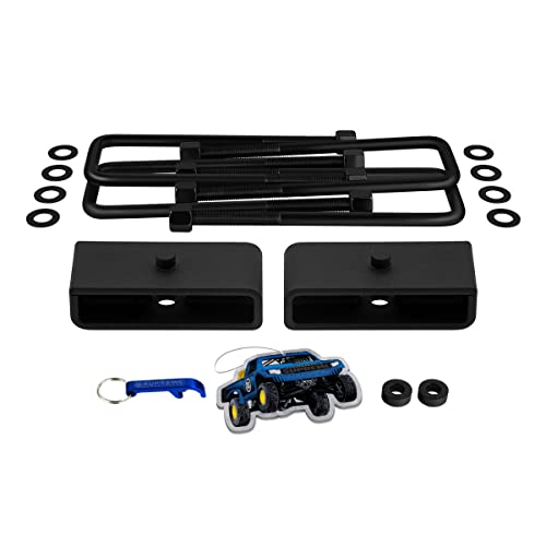 Supreme Suspensions - 1.5" Rear Leveling Kit For 2019-2023 Chevrolet Silverado & GMC Sierra 1500 2WD 4WD - 5/8th Pin Blocks with Square Bend U-Bolts Rear Suspenion Lift Kit