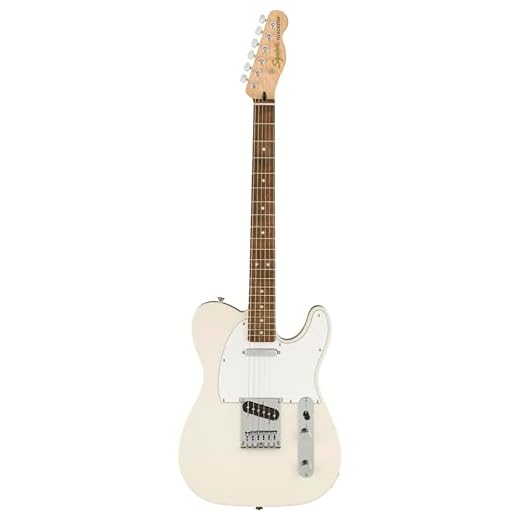 Squier by Fender Affinity Series Telecaster, Electric Guitar, Indian Laurel fingerboard, Olympic White, Comes with Free Virtual Lessons