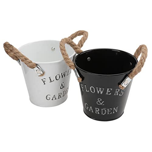 KONTONTY Secchio Per Fiori in Ferro Secchio Per Piantare in Ferro Ornamento Per Giardino