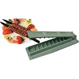 WheatThrive Spießmacher Schaschlikwerkzeug Manuelle Spießpresse für gleichmäßige Fleischverteilung ABS für Camping & Gartenpartys 2 Pack