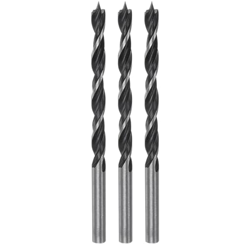 QUARKZMAN 3 Stück Brad Point Bohrer 4,5mm (3/8) Durchmesser Gerader Rund Schaft Metrischer Brad Point 53mm (2,09) Bohrtiefe Spiral Twist Bohrer für Schreiner Kunststoff Gummi