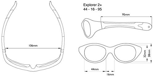 Óculos de Sol Explorer Preto e Vermelho 2 anos, Real Shades, Preto/Vermelho, 2 A 4 Anos