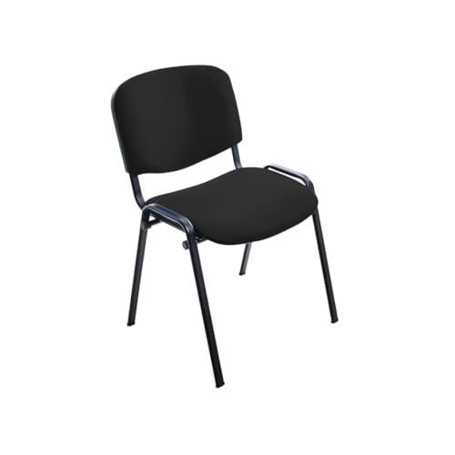 Rocada Silla Confidente Estructura Metalica Tapizada En Tela Ignifuga Negra 57x81x48 Cm