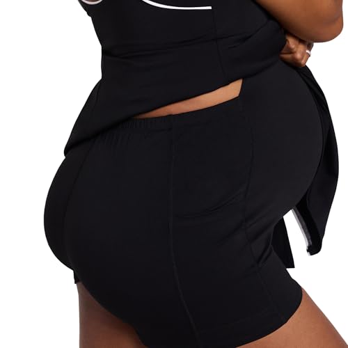 Motherhood Maternity Women’s Sleeveless Active Scoop Neck Pregnancy Tennis Dress with Built-in Shorts and Side Pockets, Black/White Contrast, Large by Motherhood Maternity - Used condition - Image 6