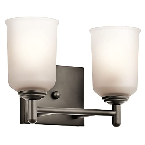Kichler Shailene 12.5" 2 Light Vanity Light with Satin Etched Glass in Olde Bronze by Kichler - Image 7