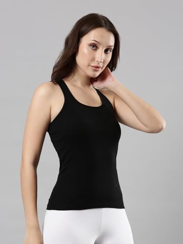 Image of Femmora Body Hugging Waist Length Camisole, Solid, Soft and Comfortable Cotton Fabric with Racer Back, for Women,Pack of 1