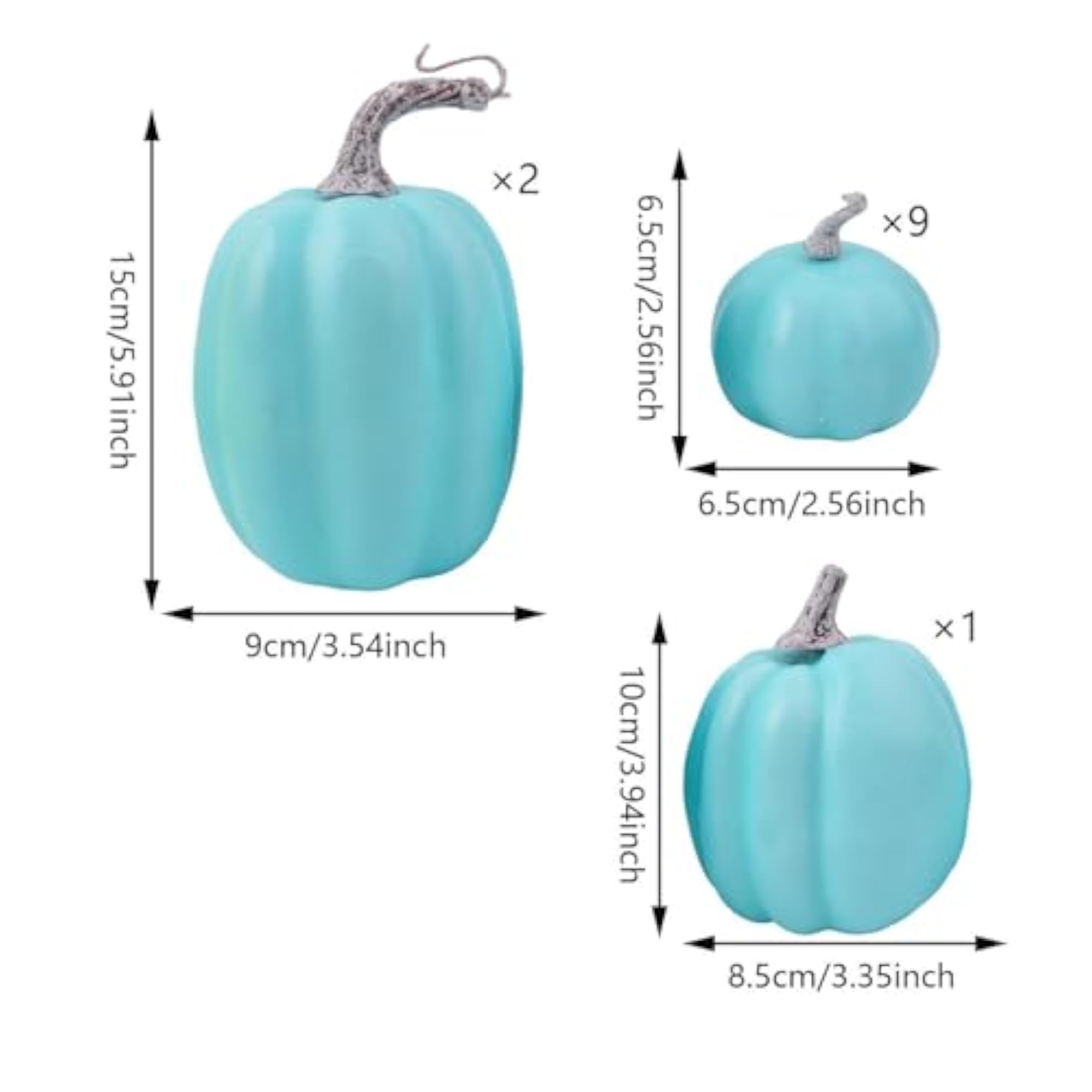 12 Pieces Foam Pumpkins for Tabletop Centerpiece, Blue