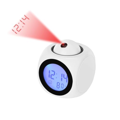 Relógio Tela LCD e Projetor de Tempo Temperatura e Alarme