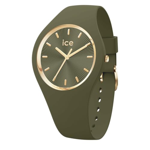 ICE-WATCH - Ice Champagne Olive Green - Grüne Damenuhr mit Silikonarmband - 025353 (Medium)