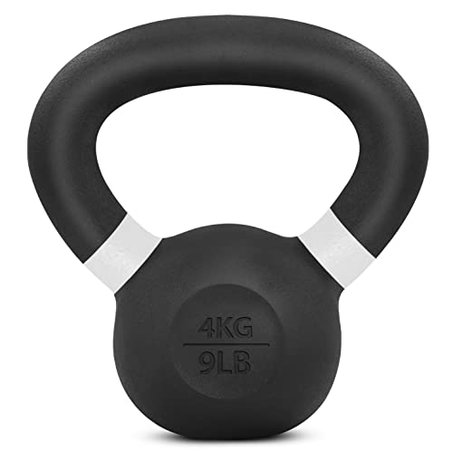 Yes4All 4-32kg Powder Coated Kettlebells Cast Iron, Kettlebell Weight Sets for Home Gym Fitness & Weight Training