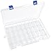 Qualsen Plastic Compartment Box with Adjustable Dividers Craft Tackle Organizer Storage Containers Box 34 Grid 2pcs (Clear)
