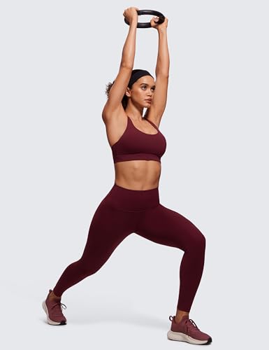 Image of CRZ YOGA Naked Feeling Strappy Sports Bras | Medium Support, Removable Pads, Yoga, Sleek, Scoop Neck, for Women
