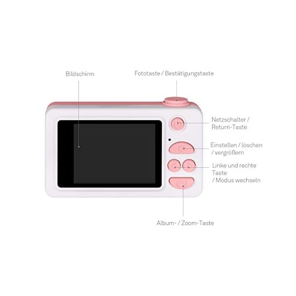 Upgrow Kinder Kamera Niedlich Digital Kamera 2.0 Zoll LCD Display, HD 1080P Kamera für Kinder mit Cartoon Aufkleber… – Bild 4