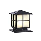 Luces De Pilar Lámpara De Estigma Cuadrada Al Aire Libre Vidrio Esmerilado Lámpara De Poste De Jardín Externo Linterna Impermeable IP55 Columnas De Ladrillo Iluminación De Caminos