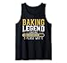 Hornear Legend Baker Bake Pasteles Cupcake Panadería Pan Camiseta sin Mangas