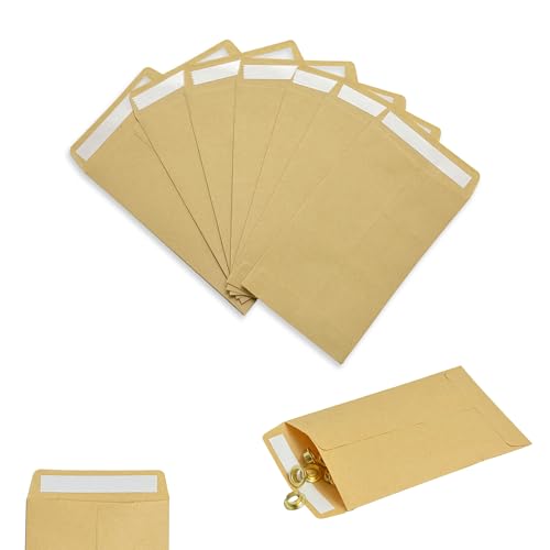 Small Brown Envelope for Seeds Adhesive Paper Envelope Seed Packet for Money Seed Packaging Storage Small Items Payroll Beads (6 * 11.5cm)
