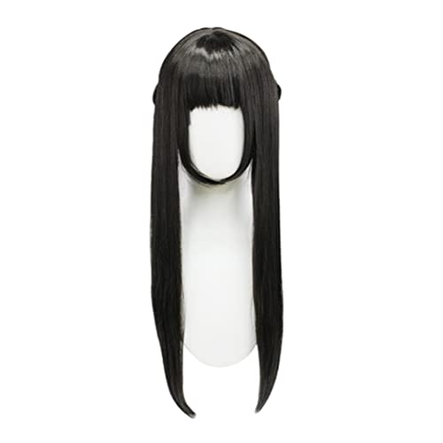 Yiwaso Perruque Cosplay Yor Forger - Perruque anime longue - Marron et noir - Avec poney - Pour femme - Pour cosplay quotidien - Noir Cover