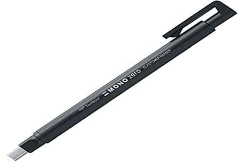 Tombow - Caneta borracha Mono Zero ponta retangular 2,5 x 5,0 mm | Precisão milimétrica, corpo com tubo de aço inox e refil com haste de nylon para alto desempenho