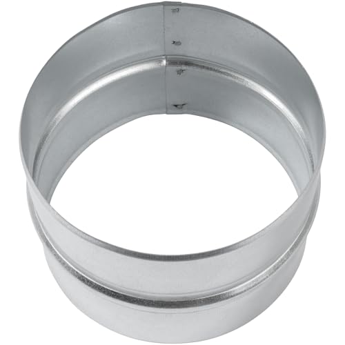 Vent Systems 6'' Inch Galvanized Steel Duct Connector - Round Ventilation Duct Extension - Metal Vent Coupler - Metal Hose Coupling - Galvanised Pipe Connector