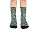 susiyo Winter Reindeer Dark Green Hiking Socks Boy Girls - Cushioned Crew Socks for Kids Soft, Breathable & Seamless Toe for All-Day Comfort
