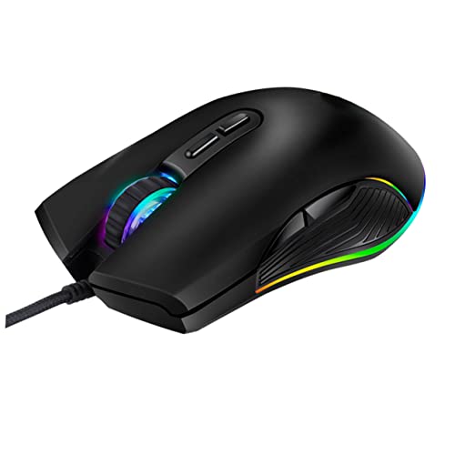 Ratón gaming USB Type-C con retroiluminación RGB ajustable y 7 teclas ergonómicas en negro mate