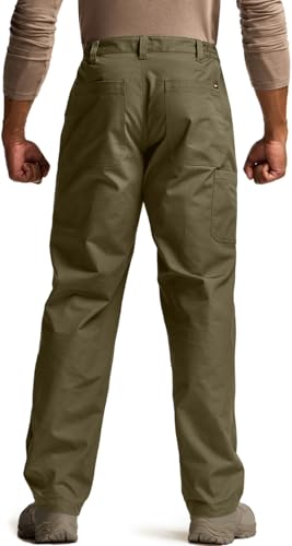 Image of CQR Men's Quick Dry Work Pants, Water Resistant Outdoor Tactical Pants, Lightweight Stretch Cargo Hiking Pants