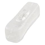 SODIAL(R) 2 Pcs interruptor de cable de linea para la habitacion con Boton de encendido / apagado de plastico transparente